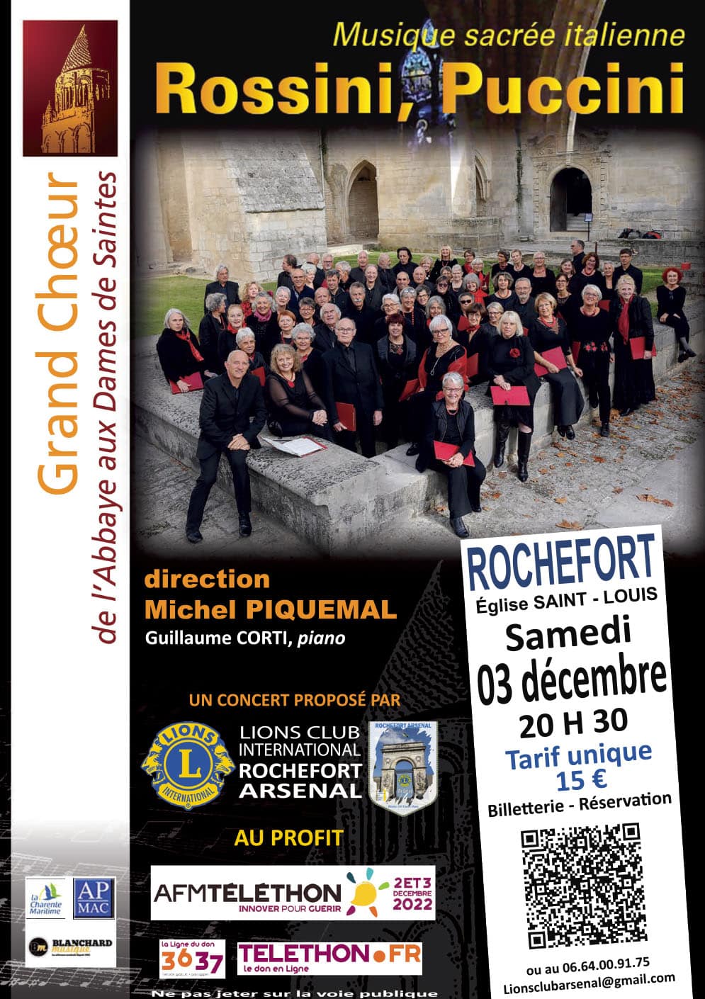 Grand choeur Abbaye aux Dames Saintes - Concert Rochefort décembre 2022